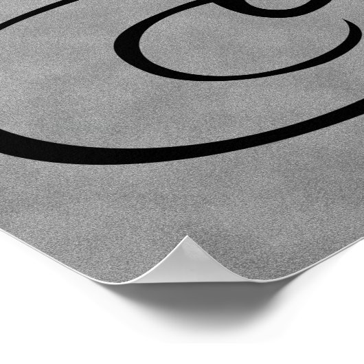 Buchstabe N, gotisches Monogramm-Schwarzes Plakat (Ecke)