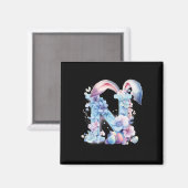 Buchstabe N mit Hasenohren, verziert mit weichen P Magnet (Vorderseite/Rückseite)