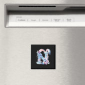 Buchstabe N mit Hasenohren, verziert mit weichen P Magnet (In Situ (Geschirrspüler))