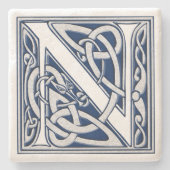 Buchstabe N mit keltischen Drachen Steinuntersetzer (Vorderseite)