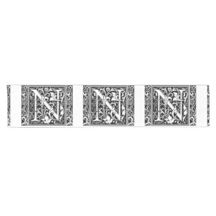 Buchstabe N Mittelalterliche Monogramm-Kunst Neue Kurzer Tischläufer