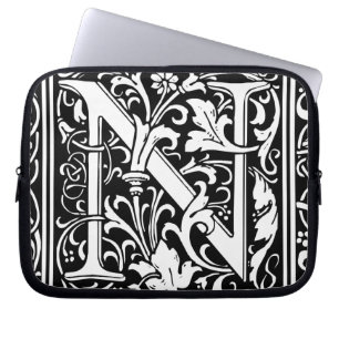 Buchstabe N Mittelalterliche Monogramm-Kunst Neue Laptopschutzhülle