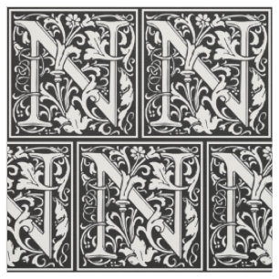 Buchstabe N Mittelalterliche Monogramm-Kunst Neue Stoff
