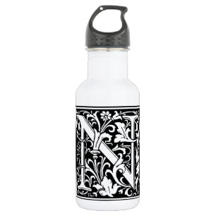 Buchstabe N Mittelalterliche Monogramm-Kunst Neue Trinkflasche