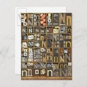 Buchstabe N Postkarte (Vorne/Hinten)