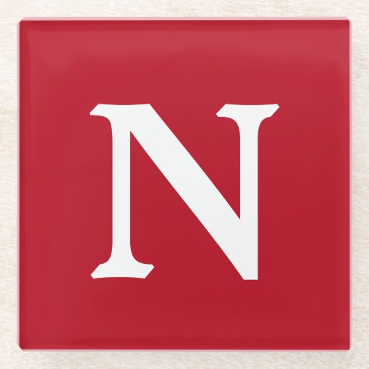 Buchstabe N: Rot Glasuntersetzer (Vorderseite)