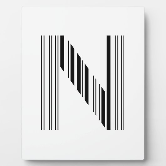 BUCHSTABE N STRICHCODE Erstes Anfangsbuchstaben-Ba Fotoplatte (Vorderseite)