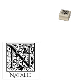 Buchstabe N Vintag Erster Buchstabe Personalisiert Gummistempel