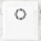 BUCHSTABE O BAR CODE Erstes Anfangsbarcode-Muster Rechteckiger Aufkleber (Tasche)