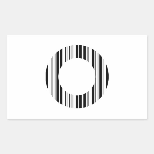 BUCHSTABE O BAR CODE Erstes Anfangsbarcode-Muster Rechteckiger Aufkleber (Vorderseite)
