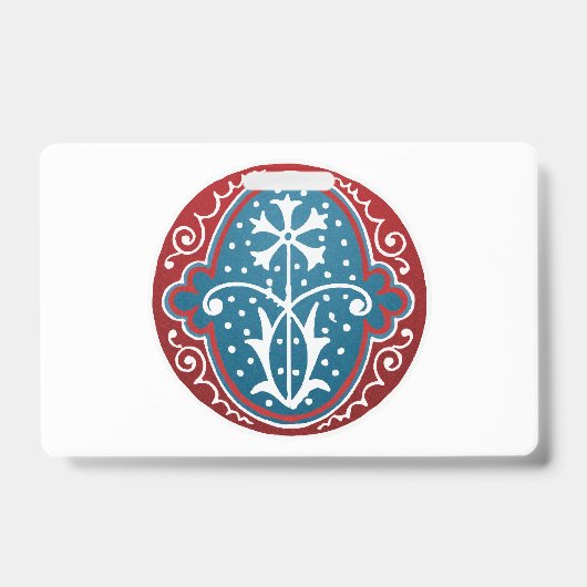 Buchstabe "O" Elegant bestickt Ausweis (Vorderseite)