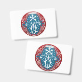 Buchstabe "O" Elegant bestickt Ausweis (Vorder- & Rückseite)