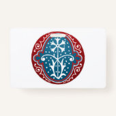 Buchstabe "O" Elegant bestickt Ausweis (Vorderseite)