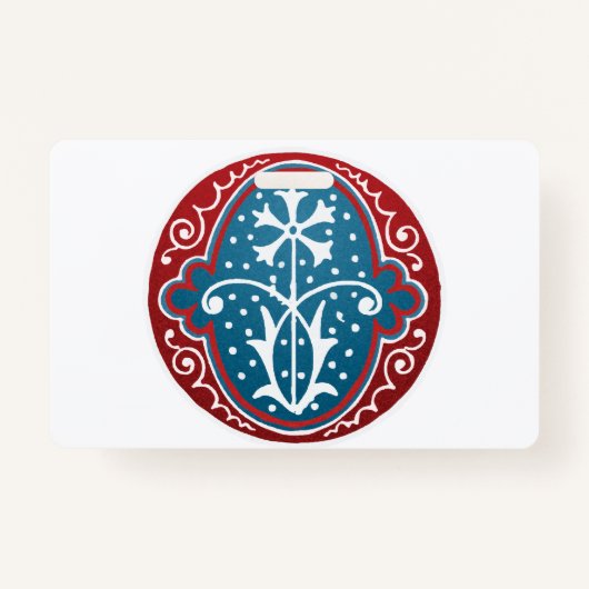 Buchstabe "O" Elegant bestickt Ausweis (Rückseite)