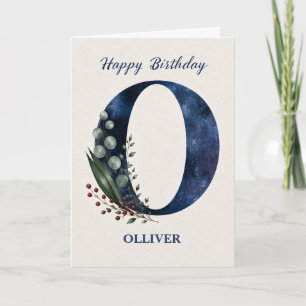 Buchstabe O Geburtstag für ihn Personalisierter Na Karte