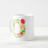 Buchstabe O in Blume Kaffeemaschine Tasse (Vorderseite Links)