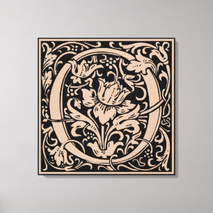 Buchstabe O Mittelalterliche Monogramm-Kunst Art N Leinwanddruck
