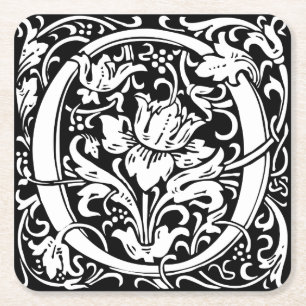 Buchstabe O Mittelalterliche Monogramm-Kunst Art N Rechteckiger Pappuntersetzer