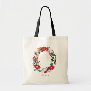 Buchstabe O   Monogramm-Bag für Floral-Zeichen I Tragetasche