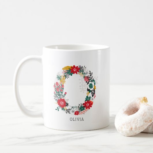 Buchstabe O | Monogramm-I-Tasse für den Blasenbrie Kaffeetasse (Mit Donut)