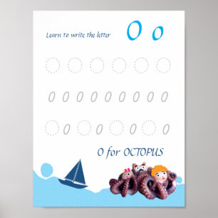 Buchstabe O Nachspurposter für Kinder Poster