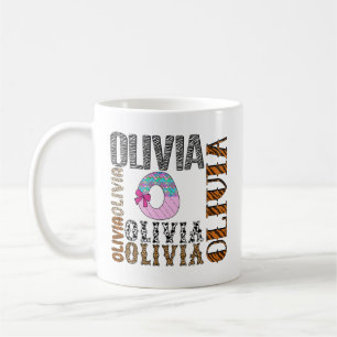 Buchstabe O Olivia Tierprint für Jungen & Mädchen Kaffeetasse