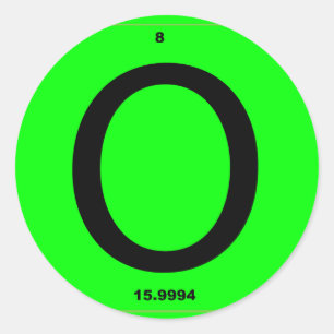 Buchstabe O Periodentabelle Runder Aufkleber