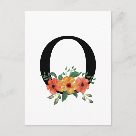 Buchstabe O Postkarte (Vorderseite)