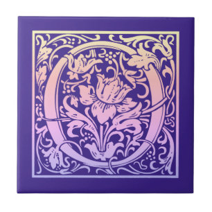 Buchstabe O Vintager erster Buchstabe Fliese