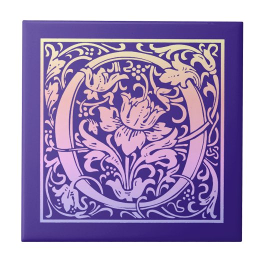 Buchstabe O Vintager erster Buchstabe Fliese (Vorderseite)