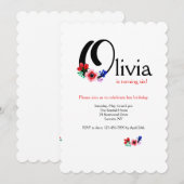 Buchstabe "O" (Vorname mit Buchstabe O hinzufügen) Einladung (Vorne/Hinten)