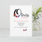 Buchstabe "O" (Vorname mit Buchstabe O hinzufügen) Einladung (Stehend Vorderseite)