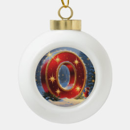 Buchstabe O Weihnachtswunder personalisierter Anfa Keramik Kugel-Ornament
