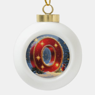 Buchstabe O Weihnachtswunder personalisierter Anfa Keramik Kugel-Ornament