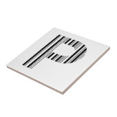 BUCHSTABE P BAR CODE Erstes Anfangsbuchstaben-Barc Fliese (Seite)