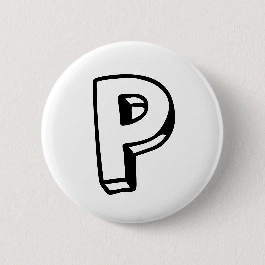 Buchstabe P Button (Vorderseite)
