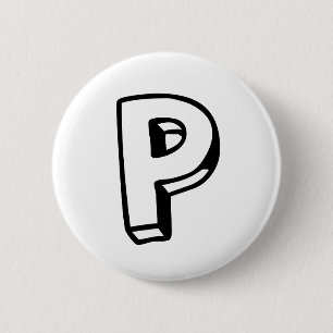 Buchstabe P Button