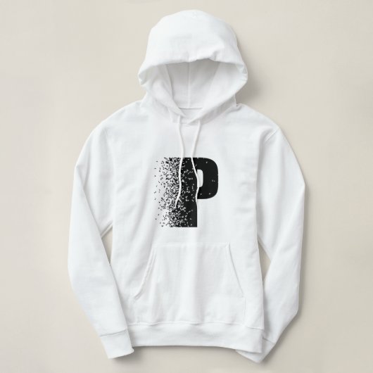 Buchstabe P Desintegrations-Effekt Hoodie | Modern (Design vorne)