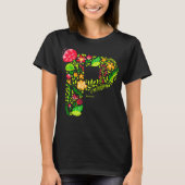 Buchstabe P im T - Shirt Blume (Vorderseite)