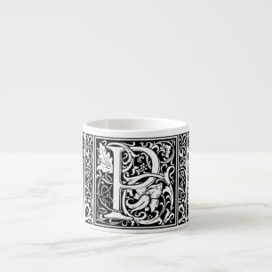 Buchstabe P Mittelalterliche Monogramm-Kunst Art N Espressotasse