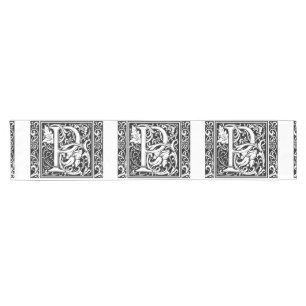 Buchstabe P Mittelalterliche Monogramm-Kunst Art N Kurzer Tischläufer