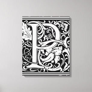 Buchstabe P Mittelalterliche Monogramm-Kunst Art N Leinwanddruck