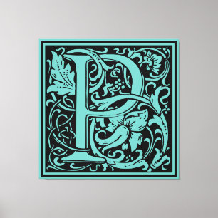 Buchstabe P Mittelalterliche Monogramm-Kunst Art N Leinwanddruck