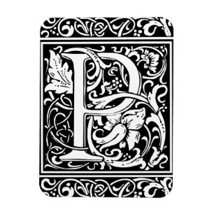 Buchstabe P Mittelalterliche Monogramm-Kunst Art N Magnet
