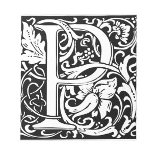 Buchstabe P Mittelalterliche Monogramm-Kunst Art N Notizblock
