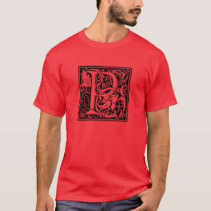 Buchstabe P Mittelalterliche Monogramm-Kunst im Ju T-Shirt
