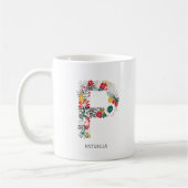 Buchstabe P | Monogramm-I-Tasse für den Blasenbrie Kaffeetasse (Links)