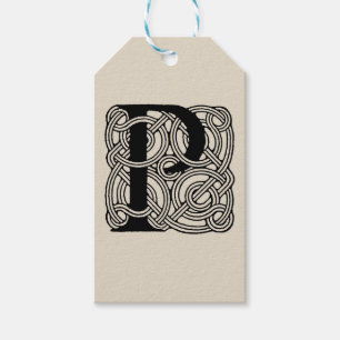 Buchstabe P Monogramm Vintage-Keltischer Knoten Dr Geschenkanhänger
