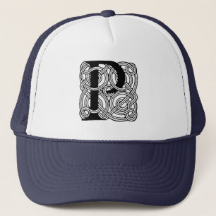 Buchstabe P Monogramm Vintage-Keltischer Knoten Dr Truckerkappe
