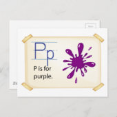 Buchstabe P Postkarte (Vorne/Hinten)